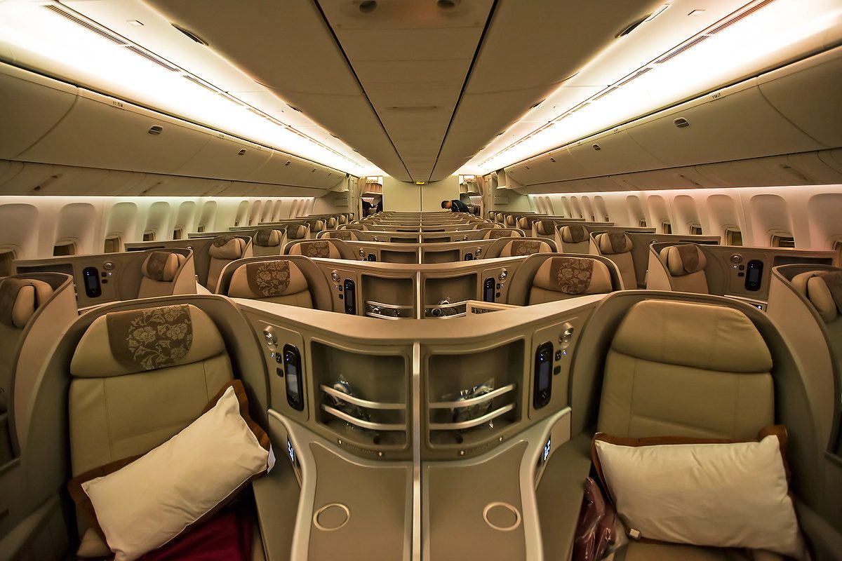 A business class cabin