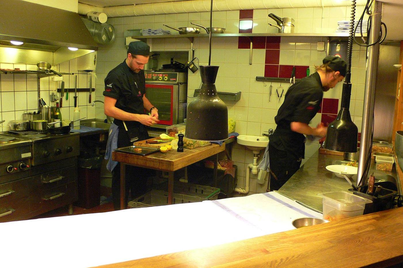 A restaurant kitchen