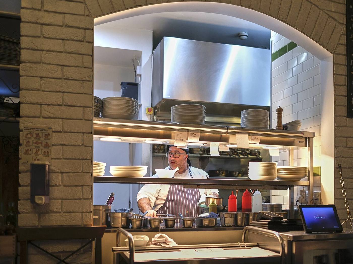 A restaurant kitchen